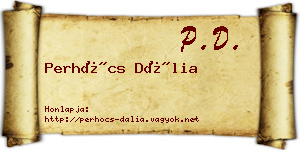Perhócs Dália névjegykártya